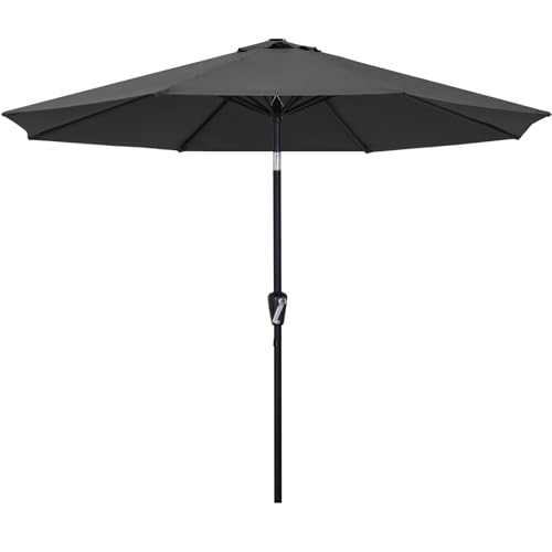 ABCCANOPY Sonnenschirm wasserdicht UV50+ mit Kurbel, Dunkel Grau 230cm