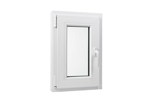 Kunststoff Fenster Dreh/Kipp 40 cm x 60 cm Anschlagrichtung Links inklusive Fenstergriff