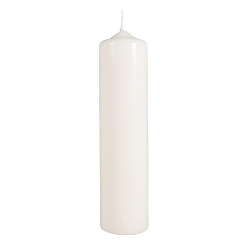 Rayher 3119296 Stumpenkerze, creme, rund, Länge 25 cm, 6 cm ø,100% Paraffin, RAL-Gütezeichen, Rundkerze, Taufkerze, Kommunionkerze, Kerzenrohling zum Verzieren und Basteln