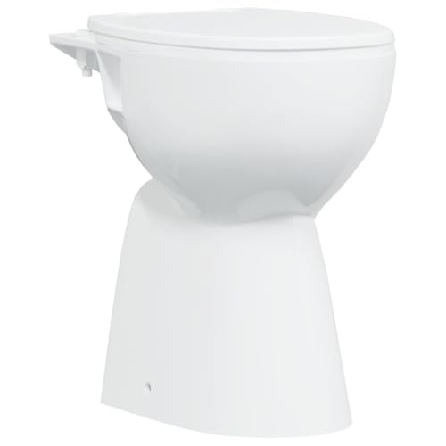 vidaXL Randloses WC, Keramik, Weiß, 50,5x36,5x50 cm, Soft-Close-Sitz, 7 cm Extra Komforthöhe, Tiefspüler, Slim Design, Badezimmer-Toilette, Hygienisch