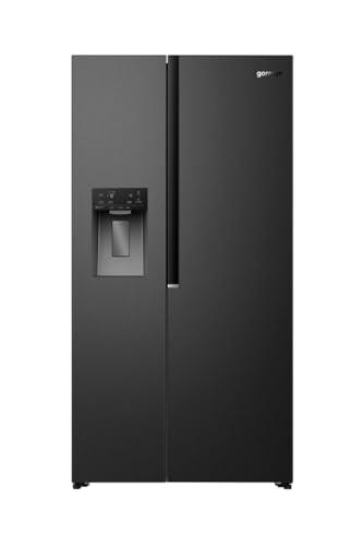Gorenje NRS917E61BX Side-by-Side mit Eis-, Crushed-und Wasserspender, 528L, Wassertank, PureFlat Serie, CripZone, MultiFlow 360°, Xtra Ruam, BxHxT: 91,1×178,6×62,4 cm, Matt Schwarz