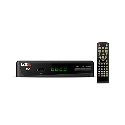 BSL-255 DVB-T2 HD-Receiver | Decoder für digitales terrestrisches Fernsehen (OHNE SATELLITEN- ODER KABELEMPFEHLUNG) | 1080p-Auflösung | Kompatibel mit H.265 und 10 HEVC-Hauptkanälen.