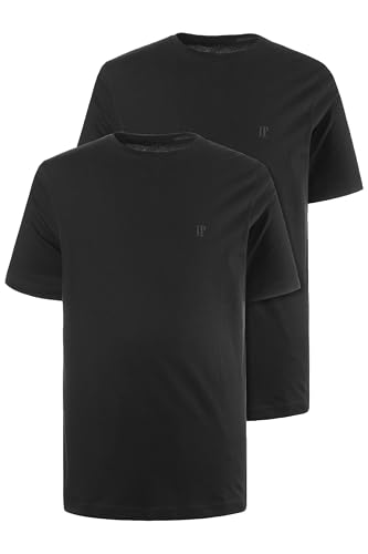 JP 1880 Herren L-8XL bis 8XL, T-Shirt im Doppelpack, Basic-Shirt aus Reiner Jerseyqualität, Rundhals, Bequeme Passform schwarz 4XL 702637130-4XL