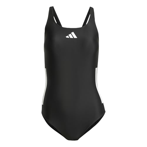 Adidas Damen 3 Stripes C-Back Swimsuit, Black/White, 38