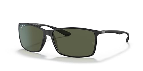 Ray-Ban Herren Liteforce Sonnenbrille, Schwarz (Gestell: Schwarz Glas: Polarisiert Grün 601s9a), Large (Herstellergröße: 62) EU