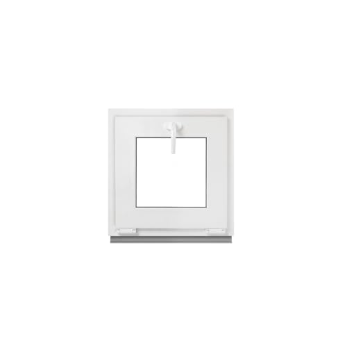Framex Kellerfenster Kippfenster Weiß 2-fach 40 x 40 cm, Kunststofffenster PVC mit 32 mm Verglasung (4/24/4), Fenster zum Kippen für Garage und Gartenhaus, BxH 400 x 400 mm
