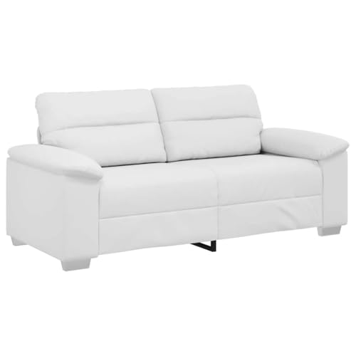 vidaXL 2-Sitzer-Sofa Weiß 140 cm Kunstleder