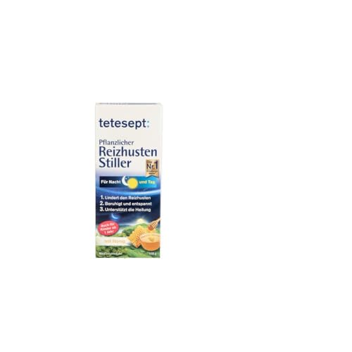 Tetesept Pflanzlicher Hustenstiller - 1 x 125ml - Hustensaft mit Honig - natürlich wirskam bei Reizhusten