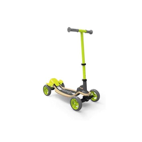 Smoby 7600750700 Wooden Fun Scooter, 4 Räder, Grün/Schwarz