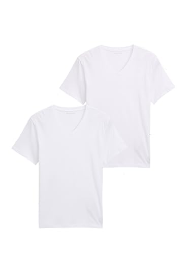 TOM TAILOR Herren T-Shirt mit V-Ausschnitt im Doppelpack, 20000 - White, S