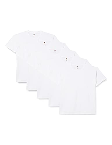 FRUIT OF THE LOOM Herren Original T T-Shirt (5er Pack) Gr. L, weiß