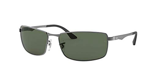 Ray-Ban Unisex Rb 3498 Sonnenbrille, Grau (Gestell: Gunmetal, Gläser: Grün Klassisch 004/71), X-Large (Herstellergröße: 61)