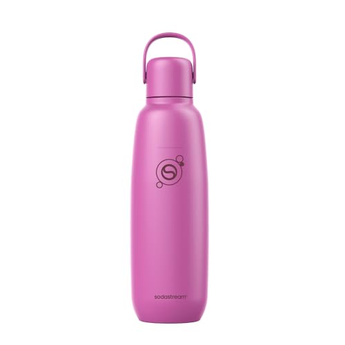 sodastream 0,9L Fizz&go COOL Edelstahlflasche - Kompatibel mit DUO, E-DUO, TERRA, ENSO, ART, GAIA Wassersprudler, doppelwandige isoliert, hält bis zu 12H warm & kalt, Farbe: Guava, 1er-Pack