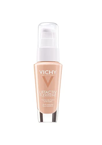 VICHY Flüssige Foundation gegen Falten für reife Haut, Ebenmäßiger und strahlender Teint, Mildert Falten, Mit Lifting-Effekt, Liftactiv Flexiteint 35, Sand, 30 ml