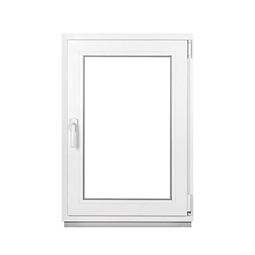 Framex Premium Kellerfenster - Kunststofffenster Weiß BxH 600 x 800 mm - Garagenfenster/Gartenhaus Fenster BxH 60 x 80 cm 2-fach Verglast - Din Rechts-Funktion Dreh Kipp Fenster-Alle Größen