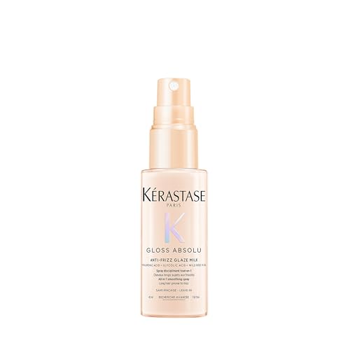 Kérastase Gloss Absolu Anti-Frizz Glaze Milk, All-in-1-Pflegespray für langes, zu Frizz neigendes Haar, Mit Hyaluronsäure, Glykolsäure und Wildrosenöl, Hitzeschutz bis zu 230 °C, 45ml