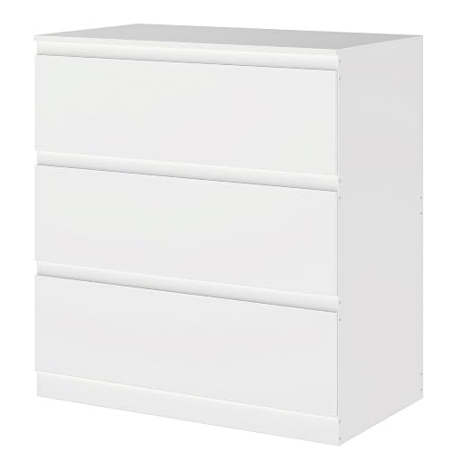 Songvas Kommode weiß mit 3 Schubladen, 70 cm Breite