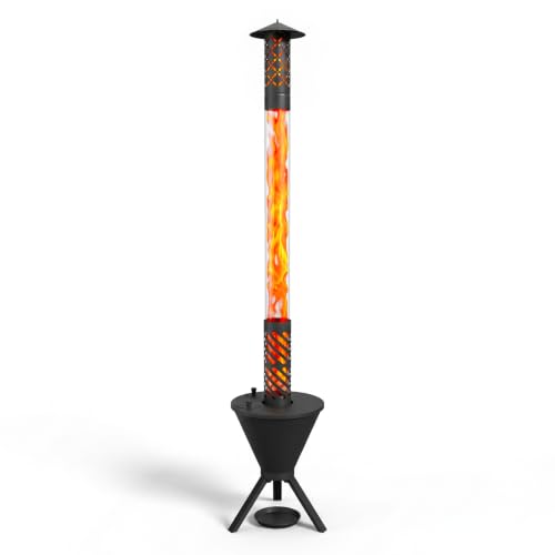 Ryuhic Pellets Feuerrohr, Outdoor Feuersäule und Pelletfackel mit Glasrohr
