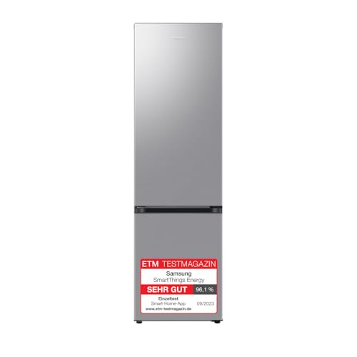 Samsung Kühl-Gefrier-Kombination, Kühlschrank mit Gefrierfach, 203 cm, 390 l Gesamtvolumen, 114 l Gefrierteil, AI Energy Mode, Edelstahl-Look, RL38C600CSA/EG