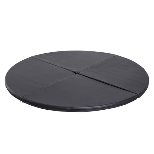 HOMCOM Tanzstangenmatte Ø 150cm Stangentanz Schutzmatte 5 cm Dick Schwarz