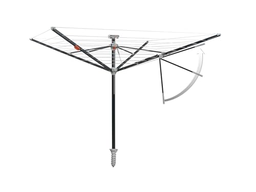JUWEL 30319 Wäschespinne Futura Elegant XXL Lift für 5-6 Waschmaschinenladungen, Wäscheschirm mit Schutzhülle und Bodenhülse, 218 x 16 x 16 cm