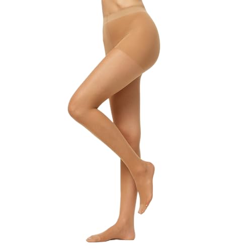 Nur Die Goodbye Laufmaschen 20 DEN Strumpfhose verhindert Laufmaschen transparente Fein-Strumpfhose matte Optik Damen, amber, L