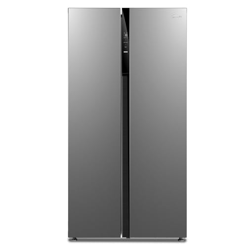 Midea Side-by-Side Kühl-Gefrierkombination 548 L | No Frost, Inverter Kompressor, leise 35 dB | Multi-Air-Flow, Twin Control & SuperCool | 176,5 cm hoch | Inox, MERS530FGE02