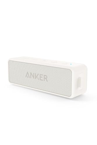 Anker soundcore 2 Bluetooth Lautsprecher, Fantastischer Sound, Enormer Bass mit Dualen Bass-Treibern, 24h Akku, Verbesserter IPX7 Wasserschutz, Kabelloser Lautsprecher für iPhone, Galaxy usw.