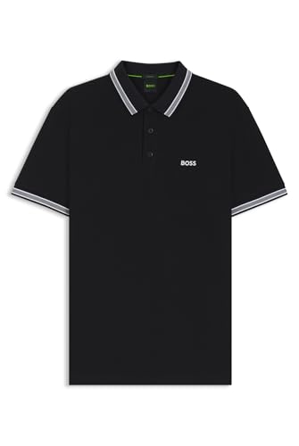 BOSS Herren Paddy Curved Polohemd, Dunkelblau, L EU