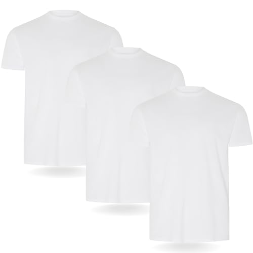 FM London Herren-t-Shirt (3/5er-pack) Herren T-Shirt, Weiß (3er-Pack), M