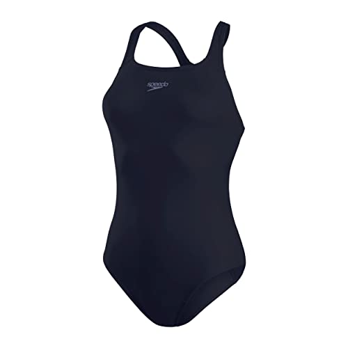 Speedo Damen Eco Endurance+ Medalist Badeanzug | Athletische Passform | Klassisches Design | Recyclingmaterial | Chlorbeständig | Besonders flexibel Badeanzug, True Navy, 42