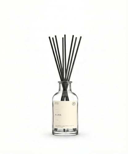 BOHORIA Raumduft Stäbchen 500ml – Lufterfrischer Eleganter Duftdiffuser mit Stäbchen – Konstante Duftabgabe für Wohnraum, Schlafzimmer & Bad (500 ml, Aura)