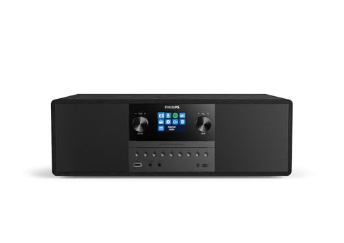 Philips Mikro-Musiksystem TAM6805 50W All-in-One mit Internetradio, Bluetooth, Spotify Connect, USB, CD-Player, DAB+, FM, Bassreflex-Lautsprecher – Kompaktes Audiosystem für Zuhause, Büro oder Küche