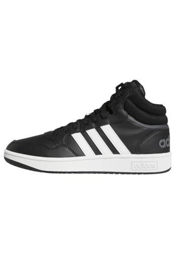 adidas Herren Hoops 3.0 Mid Lifestyle Basketball Classic Vintage Shoes Schuhe, Core Black/Cloud White/Grey Six, 42 EU