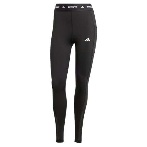 adidas Damen TECHFIT Stash Pocket Full Length Leggings, Black, M