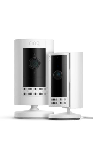 Ring Akku-Außenkamera (Stick Up Cam) + Ring Innenkamera