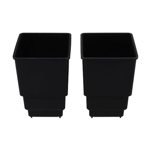 URPIZY 2 St¨¹ck Atmungsaktive Quadratische Wurzelkontroll-Blument?pfe, 8 cm und 10 cm Innendurchmesser, Plastik T?pfe mit Bel¨¹ftungsl?Chern f¨¹r Indoor und Outdoor Pflanzen