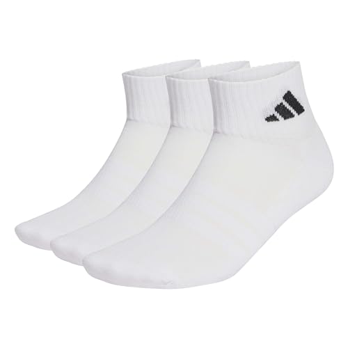 adidas Unisex Cushioned Sportswear Ankle Socks 3 Pair Pack, white/white/black, 37-40