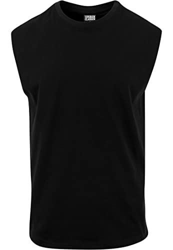 Urban Classics Herren Open Edge Sleeveless Tee – Locker geschnittenes Muskelshirt aus 100% Baumwolle, ärmellos, Sommer Tank Top für Sport & Freizeit,Schwarz,XXL