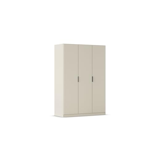 Rauch Möbel Lagoa, Kleiderschrank, Garderobe für Schlafzimmer, Kinderzimmer, Jugendzimmer 3-türig, mit Zubehör Basic, Farbe Beige, Breite 136 cm