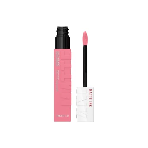 Maybelline New York Super Stay Matte Ink Flüssiger Lippenstift für 16H Halt, Mattes Finish, Kussecht & Wischfest ohne Abfärben, Hochpigmentierte Farbe, Nuance: 10 Dreamer, 5ml