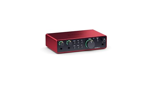 Focusrite Scarlett 2i2 4. Gen USB-Audio-Interface, Komposition, Streaming und Podcasting — Aufnahmen in HiFi-Studioqualität und sämtliche Software, die Sie zur Aufnahme brauchen