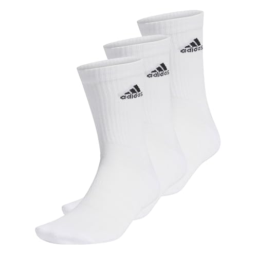 adidas Unisex Cushioned Crew Socken, 3 Paar White/Black 43-45