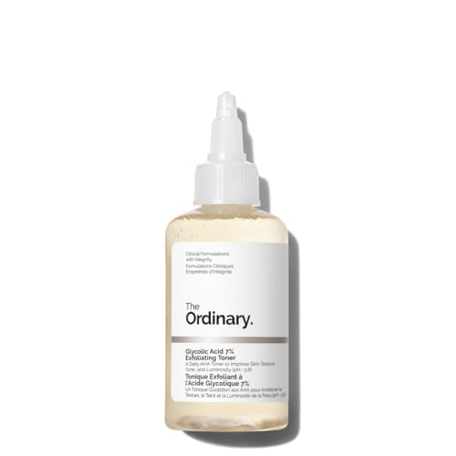 The Ordinary Glycolic Acid 7% Exfoliating Toner, Aufhellender und glättender täglicher Toner für einen gleichmäßigeren Hautton, 100ml