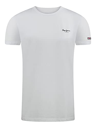Pepe Jeans Herren Original basis 3 N T shirt, Weiß (White), XL EU