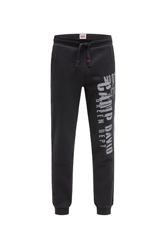 Camp David Herren Jogginghose mit Seitentapes und Logo Prints Black, XL