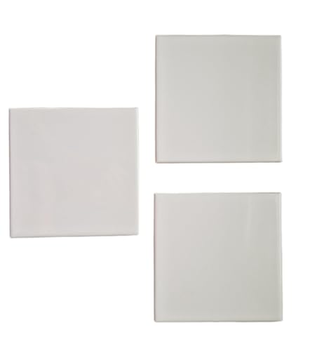 Fundus Fliesen Keramikfliesen Weiß Glanz 15x15 cm (14,8x14,8 cm) – 3er Set Wandfliesen – Ersatzfliese für Reparatur & Fliesenprojekte – 6 mm stark – Nicht frostfest