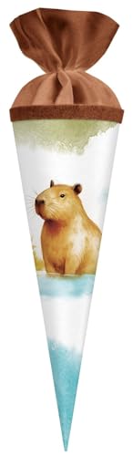 goldbuch 93 116 Geschwistertüte Capybara, Tüte 35 cm Ø 11,5 cm Weiß Braun