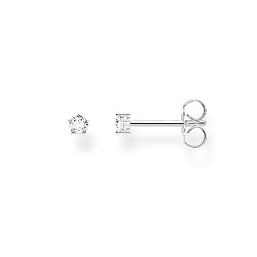 THOMAS SABO Einzel Ohrstecker weißer Stein klein silber 925 Sterlingsilber