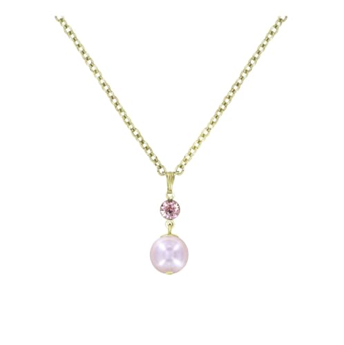 Konplott: Kette/Anhänger Pearl Shadow shinny brass, klassischer Perl-Kristall-Anhänger inklusive Kette, für Damen/Frauen (rosa)